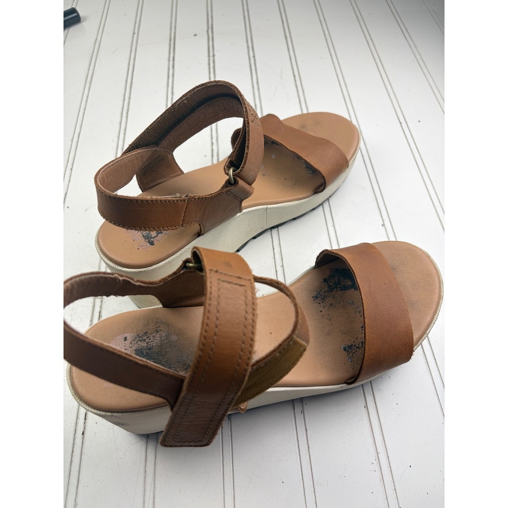 Sorel Joanie II Cameron Slingback Leather Wedge Sandals Women's Size 8.5 - Picture 5 of 10